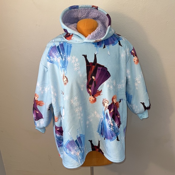 Disney Frozen II Elsa, Anna, and Olaf Long Sleeve Fleece Lined Hoodie Oversized - Picture 14 of 14
